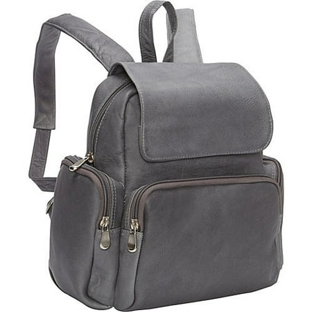 LeDonne Leather Vacquetta Leather Women's Multi Pocket Back Pack Purse