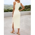 thumbnail image 4 of Vestido ZESICA de punto floral de verano, ajustado a media pierna, color albaricoque, para mujer, 4 of 7