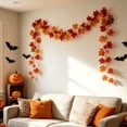 thumbnail image 2 of Artificial Maple Leaf Garland, Fall Autumn Foliage Vine, Flexible Hanging Garland for Thanksgiving, Fireplace, Front Door, Wall, Staircase, Porch and Indoor Outdoor Decoration 39.37 Inch #1, 2 of 8