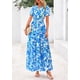 thumbnail image 3 of Vestido PRETTYGARDEN Verano 2025 Bohemio Floral Azul XL, 3 of 4