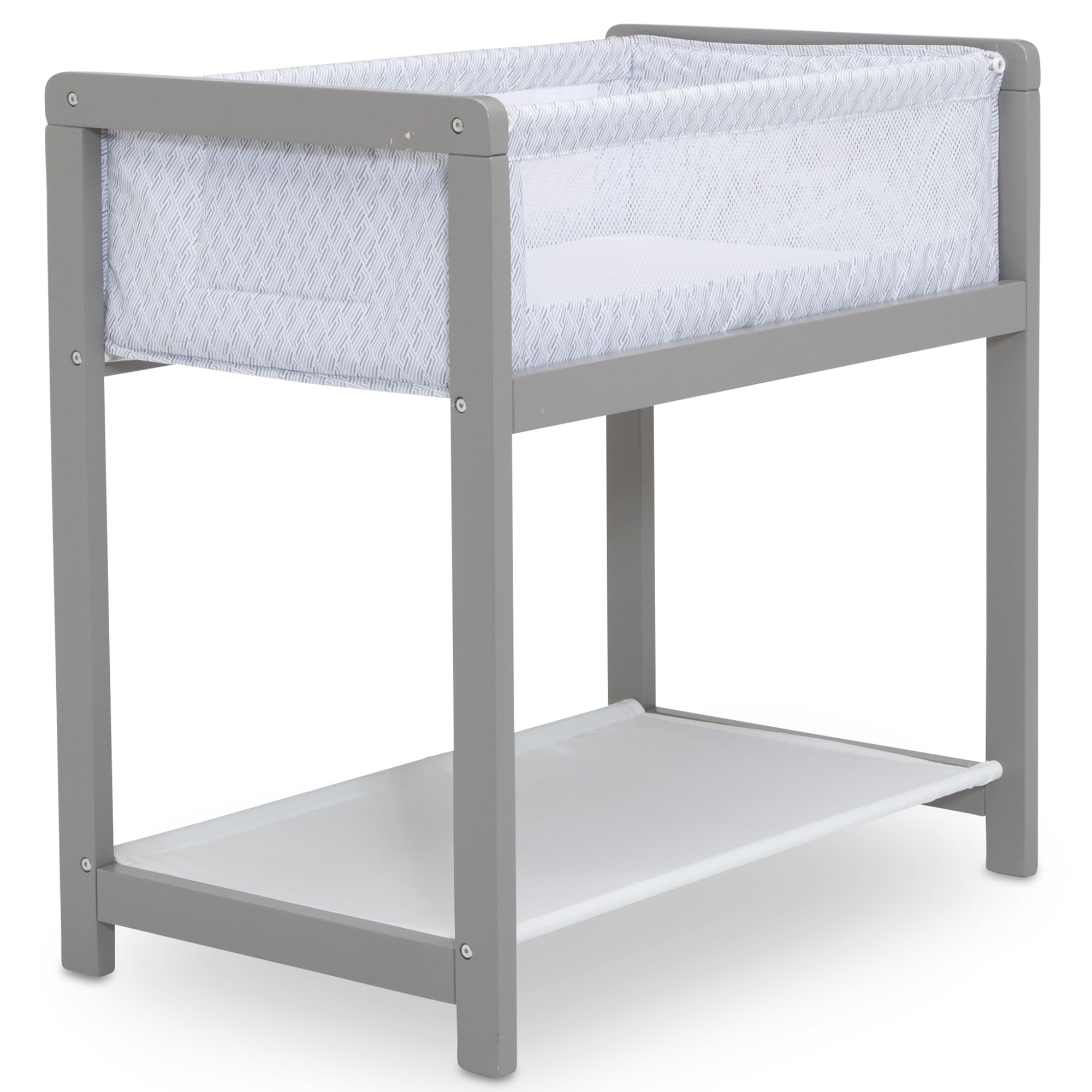 Delta Children Classic Wood Bedside Bassinet Sleeper - Portable Baby Crib, Link