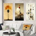 thumbnail image 1 of Designart "Retro Illustration Infinite Possibilities" Modern Geometric Framed Wall Art Set Of 3 - Yellow Abstract Frame Gallery Set For Office Decor, 1 of 6