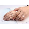 thumbnail image 3 of Anillo de pareja de plata 925, anillo para hombre y mujer, con incrustaciones de circón, tamaño ajustable, anillos de boda, 3 of 4