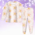 thumbnail image 2 of Baby Girls Clothes 24 Months 2T 3T 4T 5T 6T 7T Girls 2PCS Fall Winter Outfits Set Toddler Girls Long Sleeve Top Pants Set Tie-dye Pants Set Yellow Size 4-5 Years, 2 of 8