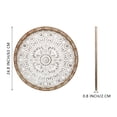 thumbnail image 5 of Farmhouse Round Wood Wall Art - 24.8 inch Round Wooden Wall Decor with Carved Floral Patterns, Rustic White and Brown, 5 of 8
