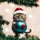 thumbnail image 4 of Figuras de gato de Navidad, decoración bonita y encantadora, árbol de decoración para gato, decoraciones colgantes para coche, 4 of 5