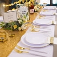 thumbnail image 5 of 350PCS White Gold Plastic Plates - Gold Disposable Dinnerware Sets - Gold Plastic Silverware - 100Plates, 150Plastic Cutlery, 50 Cups and 50 Napkins for Wedding & Party & Thanksgiving, 5 of 18