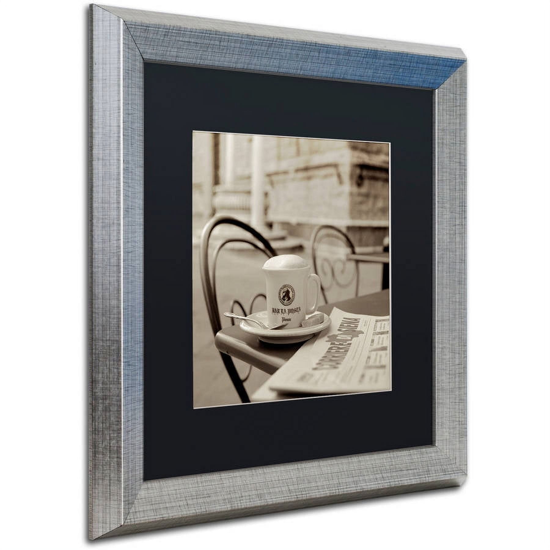 Trademark Fine Art "Tuscany Caffe VII" Canvas Art by Alan Blaustein, Black Matte, Silver Frame