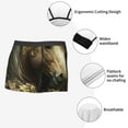 thumbnail image 3 of Kdxio Men's Boxer Briefs with Palatial Gold Pattern Horse Print - Comfortable and Breathable Underwear for Everyday Wear, 3 of 5