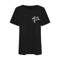 thumbnail image 3 of Womens Athletic Tops Women's Casual Loose Print Crew Neck Short Sleeve T Shirt Top for Everyday Comfort and Effortless Style Black XL, 3 of 4