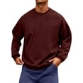 thumbnail image 4 of Domuza Men's Crewneck Sweatshirt Solid Color Classic Pullover Long Sleeve Tops, Lightweight Breathable Casual Sweatshirts, 4 of 6