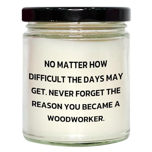 Woodworker's Haven, 9oz Vanilla Soy Candle, Birthday Unique Gift, Inspirational Quote