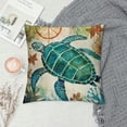 thumbnail image 2 of COMIO  Sea Turtle Throw Pillow Case Mediterranean Style Sea Theme Decorative Square Cushion Cover for Pillow Inserts, 2 of 5