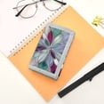 thumbnail image 7 of JIALIOU Nylon Trifold Card Wallet with ID Window Zipper Pocket for Men Women Teen Violet Red Floral Stained Glass, 7 of 7