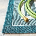 thumbnail image 3 of SAFAVIEH Courtyard Ercan Bordered Indoor/Outdoor Area Rug, Ivory/Teal, 9' x 12', 3 of 7