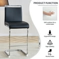 thumbnail image 5 of TesNus Bar Stools Set of 2 Black Faux Leather Modern C-Shaped Chrome Legs for Kitchen, 5 of 7