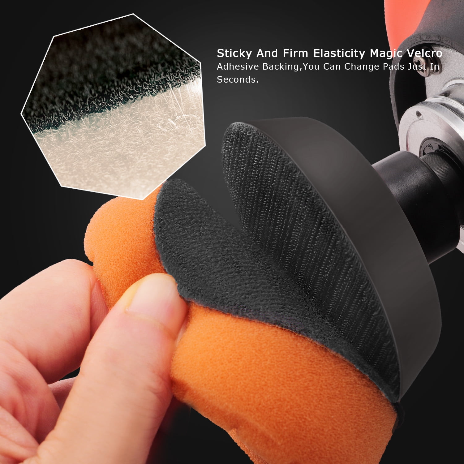 SPTA 3 Inch Digital Long Throw Car Rotary Polisher Mini Polishing Machine Buffer Detaiing