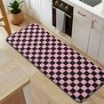 thumbnail image 5 of Black and Pink Checkerboard Pattern Kitchen Rug Mat,Kitchen Runner Rugs Non Skid Washable,Decorative Kitchen Floor Mats for Kitchen,Sink,Laundry,17"x47.2", 5 of 7