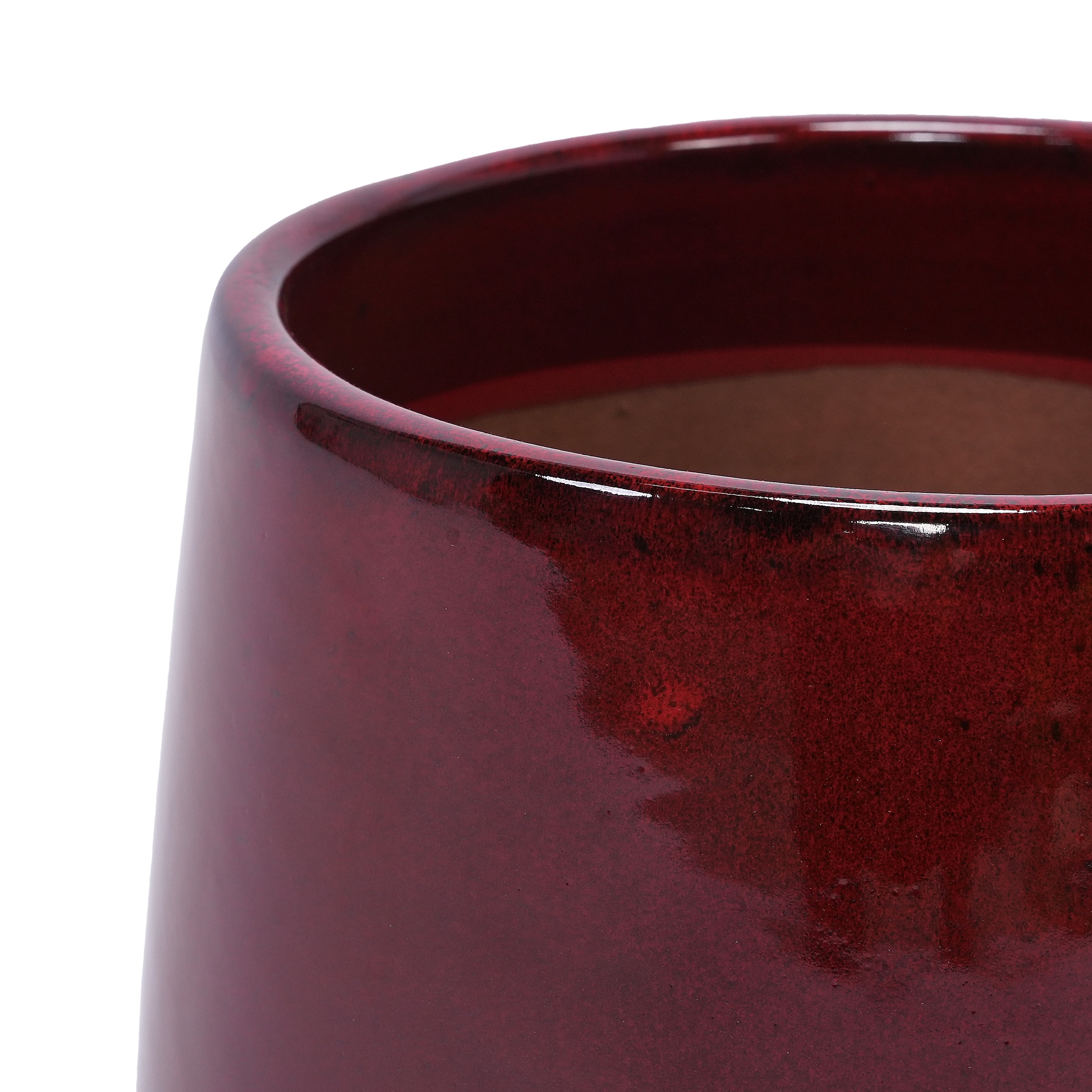 MAYEERTY 4 Pack Ceramic Planter Pot, Planter for Indoor Outdoor Patio, Garden, Bean Paste Red