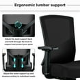 thumbnail image 6 of JONPONY Big and Tall Office Chair 500lbs, Ergonomic High Back Computer Desk Chair for with Adjustable Waist Support and Heavy Duty Metal Base Mesh Chair,Black, 6 of 9
