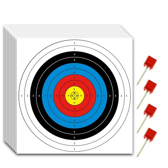 AMEYXGS Archery Paper Archery Targets, for Indoor or Outdoor Ranges, Made with Wood-Free Printed Paper, 10Count