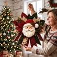 thumbnail image 6 of Lazduis Christmas Fabric Wreath Kit Fabric Patchwork Door Hanging Kit Layered Holiday Home Decoration, 6 of 6