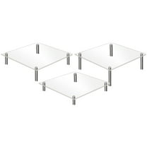 WHAMVOX 3Pcs Clear Acrylic Square Cake Display Stand for Birthday Party and Home Use