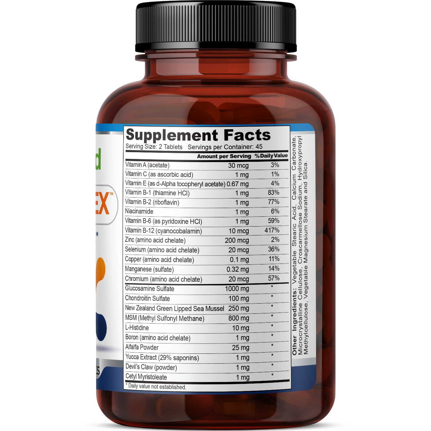 Fineland Vitamins Extra Flex Glucosamine Tablets, 90 Count