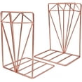 thumbnail image 1 of Bookends Metal Rose Gold Bookcase Collection - 3D Stereo Diamond, 1 of 4