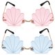 thumbnail image 2 of 2 pares de gafas de sol de moda Forma de concha irregular Gafas de sol sin borde Gafas Fiest, 2 of 6