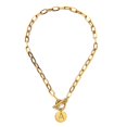 thumbnail image 1 of Stainless Steel Paper Clip Link Chain Customize Letter Initial Alphabet Pendant Necklace For Women Toggle Choker Name Jewelry, 1 of 6