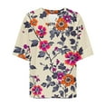 thumbnail image 5 of Xdegoge Short Sleeve Womens Tops Plus Size V Neck T Shirt Floral Printed Summer Tunic Tops Oversized Loose Fit Boho Blouses, 5 of 5