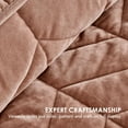 thumbnail image 5 of EVERGRACE 3 Pieces Luxurious Queen Velvet Quilts, Ultra Soft Lightweight Velvet Comforter Set, Matelasse Oversized Bedspread Coverlet for All Season with 2 Shams, Terracotta Clay, 92''x96'', 5 of 7