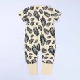 thumbnail image 5 of IROINNID Cotton Neutral Onesies Summer Newborn Baby Girls Boys Bodysuit Short Sleeve Printed Zipper One-piece Romper Jumpsuit,Beige, 5 of 9
