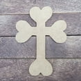 thumbnail image 2 of 7"Heart Décor Cross #29, Unfinished Wood Art Shape by Wooden Craft Cutouts, 2 of 2