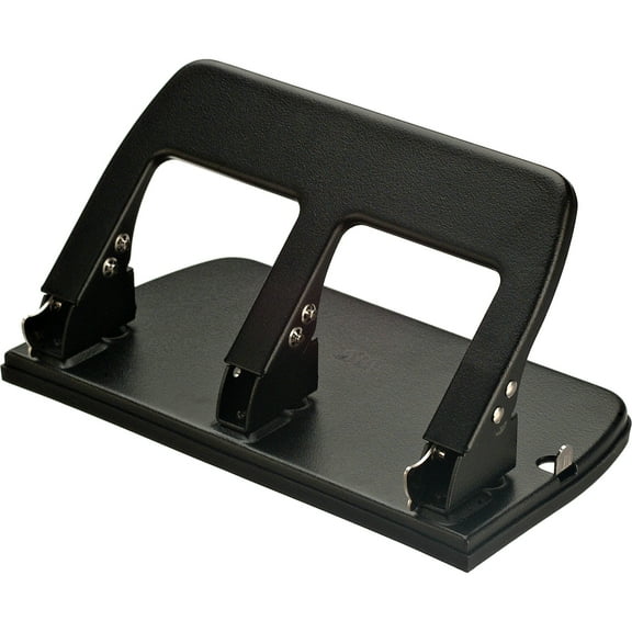 Officemate Medium Duty 3 Hole Punch with Ergonomic Handle, 30 Sheet Capacity, Black (90088)