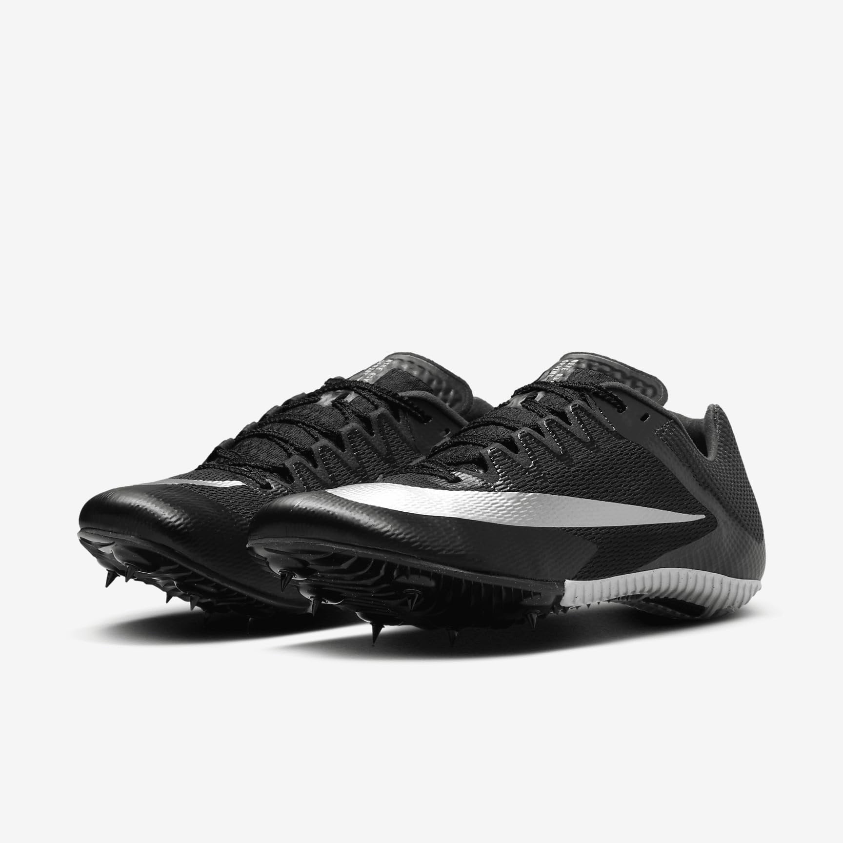 Nike Zoom Rival Track & Field Sprinting Spikes FZ9663-001, Black/Black/Metallic Silver Size 12