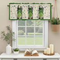 thumbnail image 6 of Kitchen Valances for Window, St. Patrick's Day Dwarf Retro Linen Light Filtering Rod Pocket Valance Curtain, Green Shamrock Checkered Short Curtains Window Topper for Bedroom Living Room 42x12in, 6 of 9