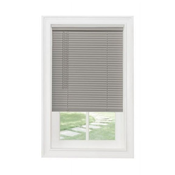39 x 64 in. GII Morningstar Cordless Light Filtering Vinyl Mini Blinds with 1 in. Slats, Grey