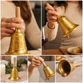 thumbnail image 6 of Christmas Hand Bell with Wooden Handle, Embossed Metal Vintage Service Call, Festive Holiday Decor for Wedding, Party, Home, Tabletop Seasonal Display, 6 of 7