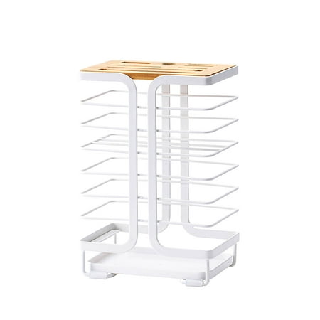 

Knife Holder Rack Universal Kitchen Knife Holder Storage Rack 8 Slot Top Hollow Wire Safe Use Different Size Shape Knife Sharpener Scissors Kitchen Countertop B