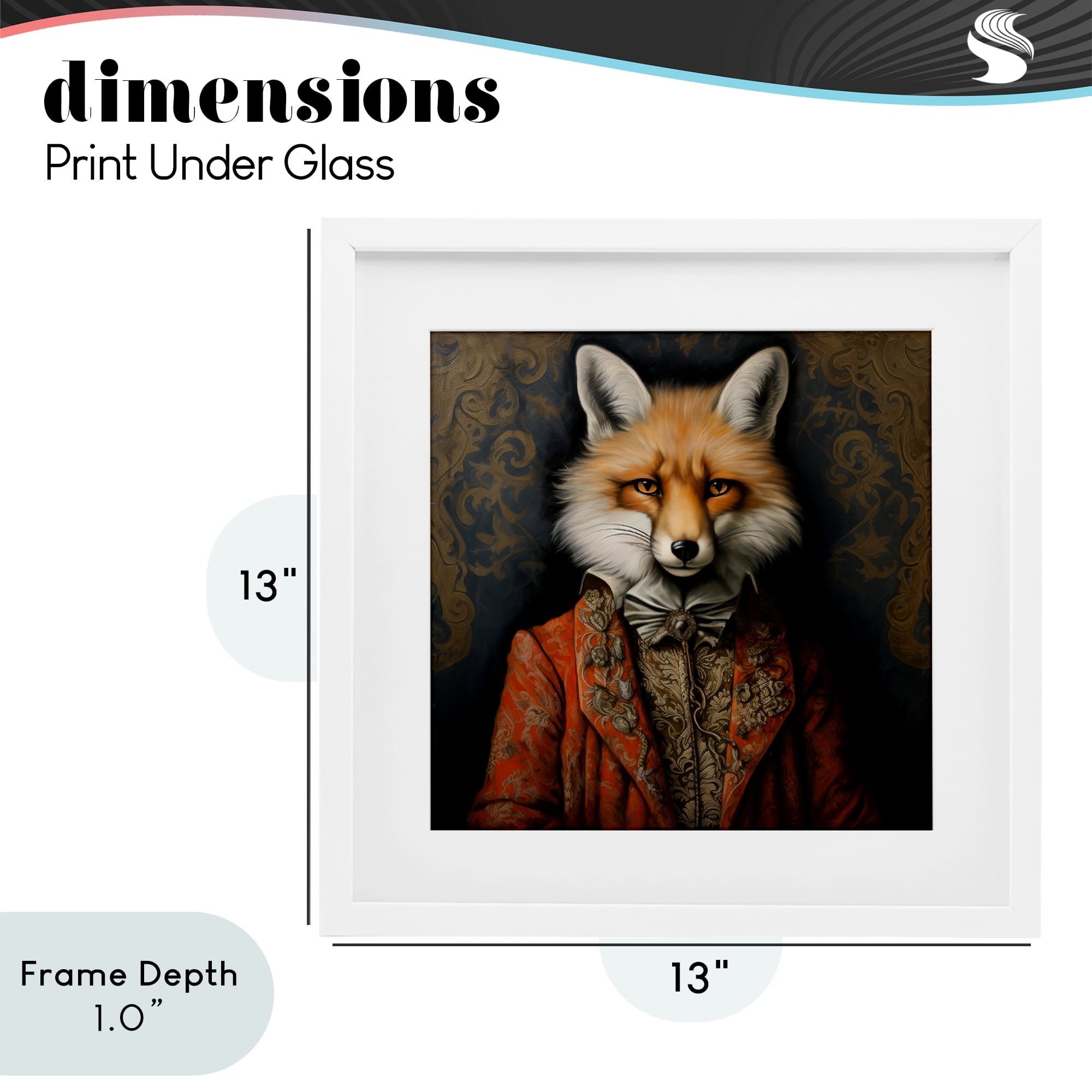 Stupell Industries Mystical Metamorphosis Fox White Framed Print Under Glass, design by Lazar Studio