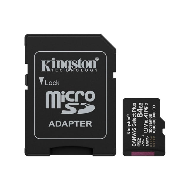 MEMORIA MICRO SD 64GB KINGSTON CANVAS SELECT PLUS GE3 CLASE 10