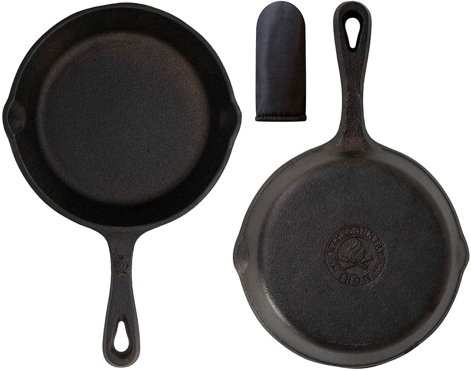 KUHA Mini Cast Iron Skillets 4” - 6-Pack of Pre-Seasoned Miniature Ski –