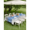 thumbnail image 4 of Outdoor Tablecloths with Umbrella Hole & Zipper, Blue Grey Abstract 54x80 Inch Tablecloth Rectangle, Gradient Geometric Graffiti Modern Art Waterproof Table Cloth, Patio/Pool/Picnic Table Covers, 4 of 8