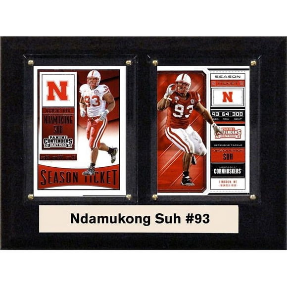 C&I Collectables 68SUHCO NCAA 6 x 8 in. Ndamukong Suh Nebraska Cornhuskers Two Card Plaque