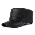 thumbnail image 1 of Men Cowhide Hat Winter Warm Outdoor Protect Ear Real Leather Adjustable Baseball Cap ,Fashion, 1 of 4
