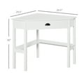 thumbnail image 3 of HOMCOM Corner Desk, Triangle Computer Desk with Drawer and Storage Shelves for Small Spaces, Home Office Workstation for Living Room, or Bedroom, White, 3 of 8