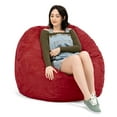 thumbnail image 2 of Jaxx Saxx 4 Foot Round Bean Bag w/ Removable Cover, Cinnabar, 2 of 5