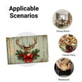 thumbnail image 5 of JOOCAR Rustic Deer with Red Bow and Pine Garland Design Linen Table Mats Set of 4 for Home Kitchen Table Decor 12x18 inch, 5 of 5